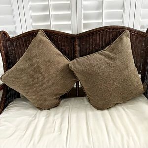 Vintage Olive Green and Kaki Throw Pillow Covers 2 in the Set